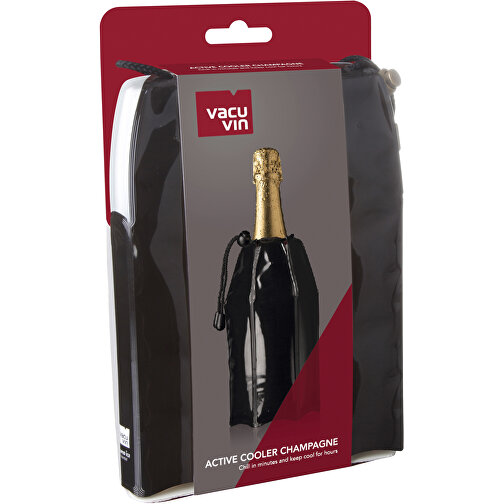 Aktiv Champagnerkühler Schwarz , schwarz, Kunststoff, 15,50cm x 3,30cm x 26,00cm (Länge x Höhe x Breite), Bild 2