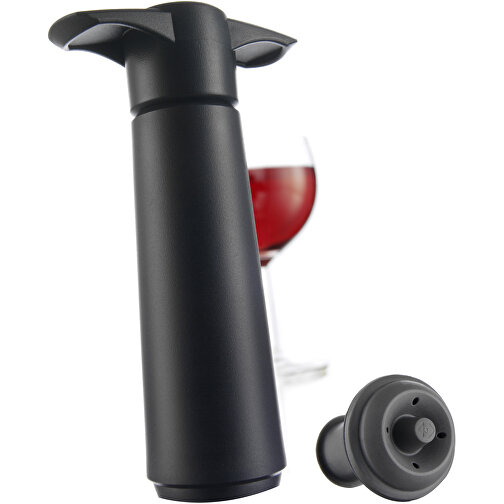 Pompa per vino nera con 1 tappo in blister, Immagine 1
