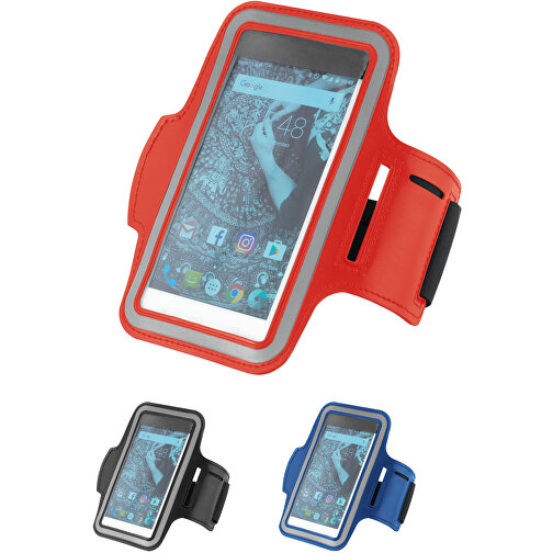 CONFOR. Armband Aus PU Und Soft Shell Für 6.5'-Smartphone , rot, Softshell mit hoher Dichte, , Bild 2