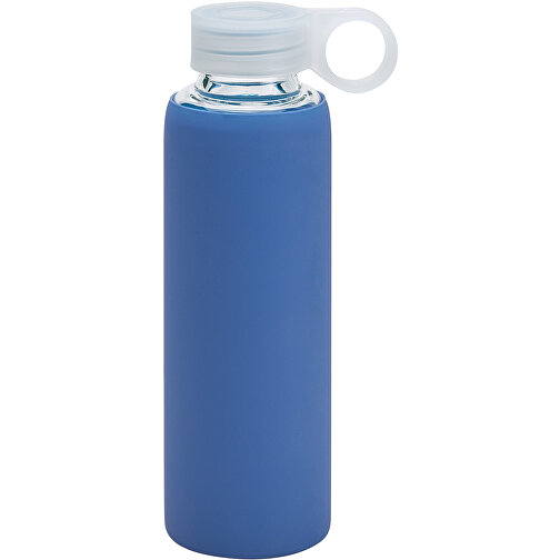 DHABI. Sportflasche Aus Borosilikatglas 380 ML , blau, Borosilikatglas PP, , Bild 1