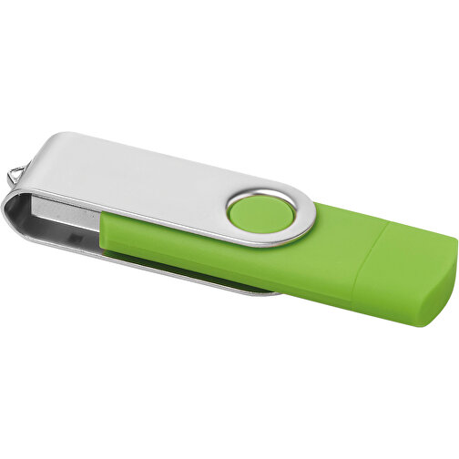 On The Go USB Stick , limette MB , 16 GB , ABS, Metall MB , 2.5 - 6 MB/s MB , 7,00cm x 1,10cm x 2,00cm (Länge x Höhe x Breite), Bild 1