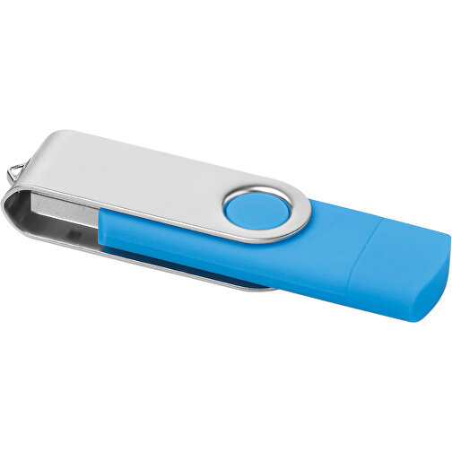 On The Go USB Stick , türkis MB , 8 GB , ABS, Metall MB , 2.5 - 6 MB/s MB , 7,00cm x 1,10cm x 2,00cm (Länge x Höhe x Breite), Bild 1