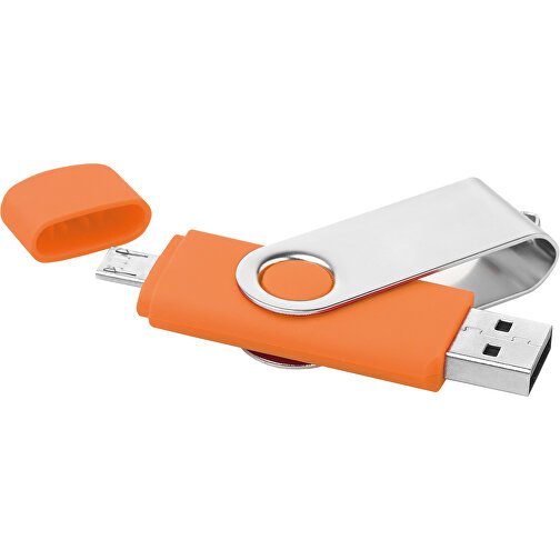 On The Go USB Stick , orange MB , 4 GB , ABS, Metall MB , 2.5 - 6 MB/s MB , 7,00cm x 1,10cm x 2,00cm (Länge x Höhe x Breite), Bild 3