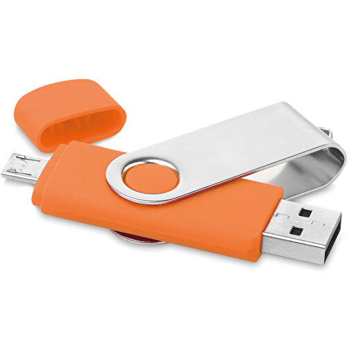 On The Go USB Stick , orange MB , 2 GB , ABS, Metall MB , 2.5 - 6 MB/s MB , 7,00cm x 1,10cm x 2,00cm (Länge x Höhe x Breite), Bild 4