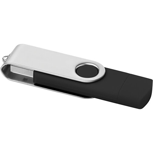 On The Go USB Stick , schwarz MB , 32 GB , ABS, Metall MB , 2.5 - 6 MB/s MB , 7,00cm x 1,10cm x 2,00cm (Länge x Höhe x Breite), Bild 1