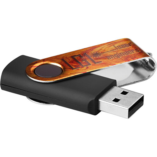 Techmate USB Stick Mit Allover Druck , schwarz MB , 2 GB , ABS, Metall MB , 2.5 - 6 MB/s MB , 5,50cm x 1,00cm x 1,90cm (Länge x Höhe x Breite), Bild 1
