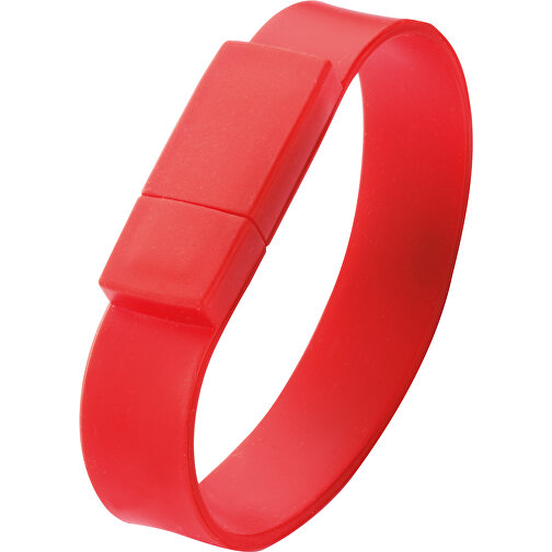 Silicone Bracelet Memory Stick , rot MB , 4 GB , ABS MB , 2.5 - 6 MB/s MB , 22,00cm x 0,80cm x 1,70cm (Länge x Höhe x Breite), Bild 1