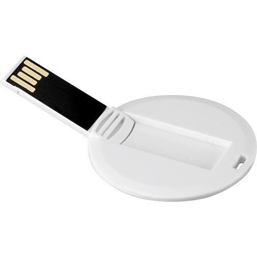 Runder USB Stick , weiss MB , 1 GB , ABS MB , 2.5 - 6 MB/s MB , 4,30cm x 0,30cm x 4,30cm (Länge x Höhe x Breite), Bild 3