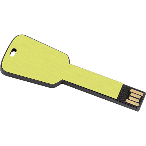 USB-Stick In Schlüsselform , limette MB , 8 GB , ABS, Aluminium MB , 2.5 - 6 MB/s MB , 7,68cm x 0,30cm x 2,80cm (Länge x Höhe x Breite), Bild 1