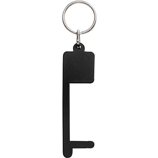 Schlüsselanhänger RE98-MY-KEY-DISTANCE , Re98, schwarz, Aluminium, Edelstahl, 8,35cm x 0,40cm x 2,30cm (Länge x Höhe x Breite), Bild 2