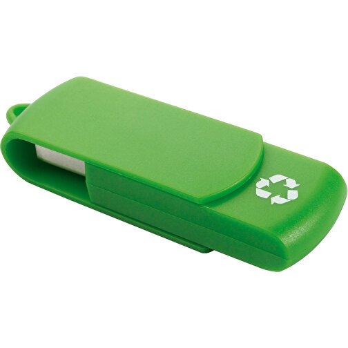 USB Stick Zum Heraus Drehen Aus 100% Recycling-Material , grün MB , 32 GB , ABS MB , 2.5 - 6 MB/s MB , 6,00cm x 1,05cm x 1,80cm (Länge x Höhe x Breite), Bild 1