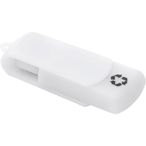 USB Stick Zum Heraus Drehen Aus 100% Recycling-Material , weiß MB , 2 GB , ABS MB , 2.5 - 6 MB/s MB , 6,00cm x 1,05cm x 1,80cm (Länge x Höhe x Breite), Bild 1