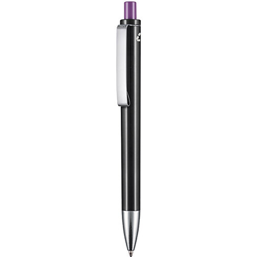 Kugelschreiber EXOS RECYCLED P , Ritter-Pen, schwarz/violett, ABS u. Metall, 14,10cm (Länge), Bild 1