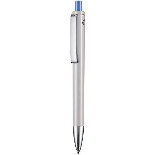 Kugelschreiber EXOS RECYCLED P , Ritter-Pen, grau/taubenblau, ABS u. Metall, 14,10cm (Länge), Bild 1