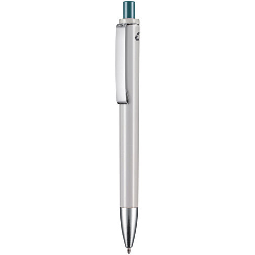 Kugelschreiber EXOS RECYCLED P , Ritter-Pen, grau/petrol-türkis, ABS u. Metall, 14,10cm (Länge), Bild 1