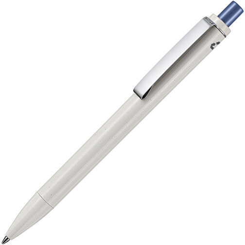 Kugelschreiber EXOS RECYCLED , Ritter-Pen, grau/azurblau, ABS u. Metall, 14,10cm (Länge), Bild 2