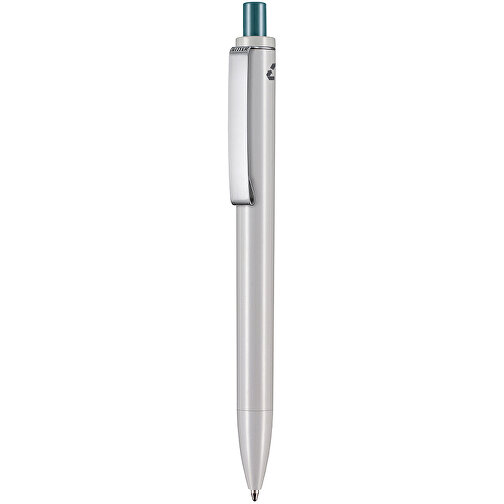 Kugelschreiber EXOS RECYCLED , Ritter-Pen, grau/petrol-türkis, ABS u. Metall, 14,10cm (Länge), Bild 1
