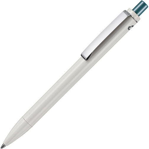 Kugelschreiber EXOS RECYCLED , Ritter-Pen, grau/petrol-türkis, ABS u. Metall, 14,10cm (Länge), Bild 2