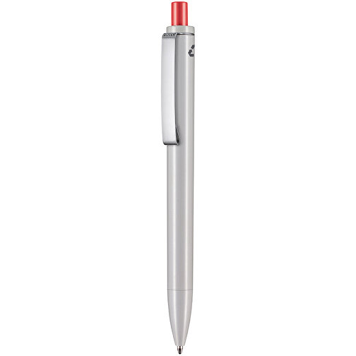 Kugelschreiber EXOS RECYCLED , Ritter-Pen, grau/koralle, ABS u. Metall, 14,10cm (Länge), Bild 1