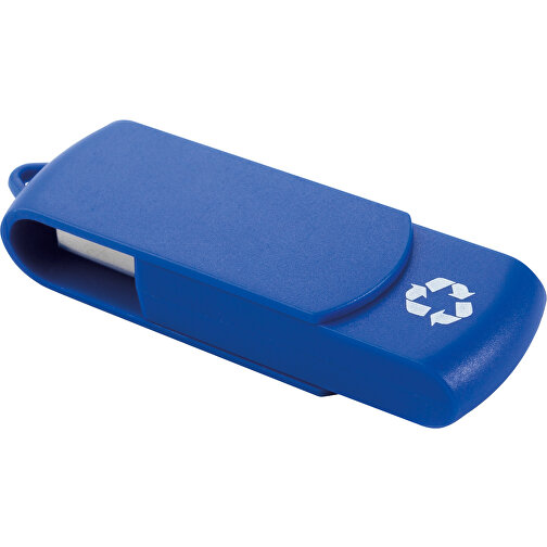 USB Stick Zum Heraus Drehen Aus 100% Recycling-Material , blau MB , 16 GB , ABS MB , 2.5 - 6 MB/s MB , 6,00cm x 1,05cm x 1,80cm (Länge x Höhe x Breite), Bild 1