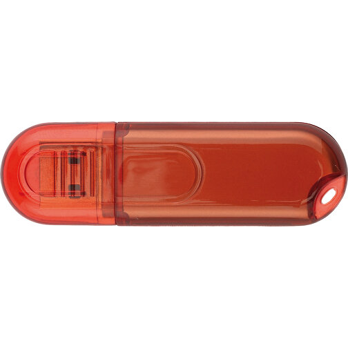 Mini USB Stick , transparent rot MB , 2 GB , ABS MB , 2.5 - 6 MB/s MB , 5,90cm x 0,90cm x 1,80cm (Länge x Höhe x Breite), Bild 2