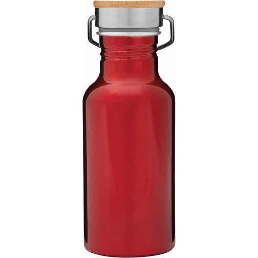 Aluminium Trinkflasche ECO TRANSIT , rot, Aluminium / Edelstahl / Bambus, 19,00cm (Höhe), Bild 2