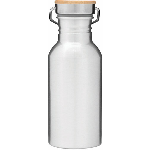 Aluminium Trinkflasche ECO TRANSIT , silber, Aluminium / Edelstahl / Bambus, 19,00cm (Höhe), Bild 2