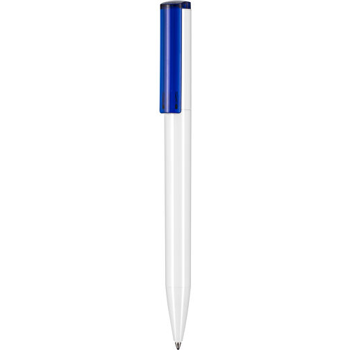 Kugelschreiber LIFT RECYCLED , Ritter-Pen, weiss / blau transparent, ABS-Kunststoff, 14,00cm (Länge), Bild 1