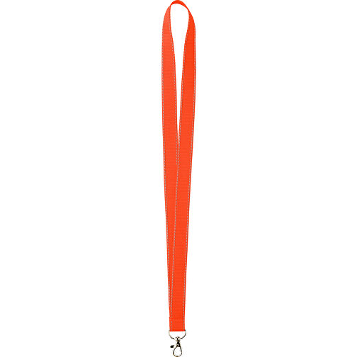 25 Mm Lanyard Mit Reflektierenden Fäden , orange, Polyester, 90,00cm x 2,50cm (Länge x Breite), Bild 1