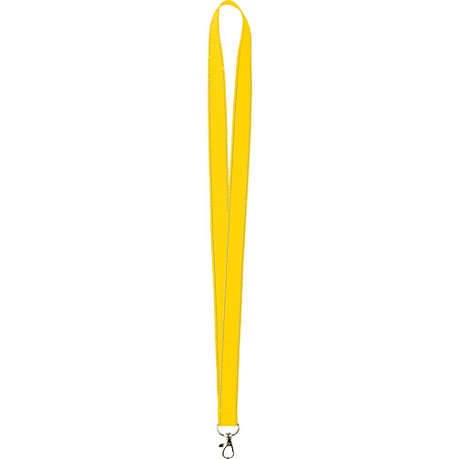 20 Mm Lanyard Mit Reflektierenden Fäden , gelb, Polyester, 90,00cm x 2,00cm (Länge x Breite), Bild 1