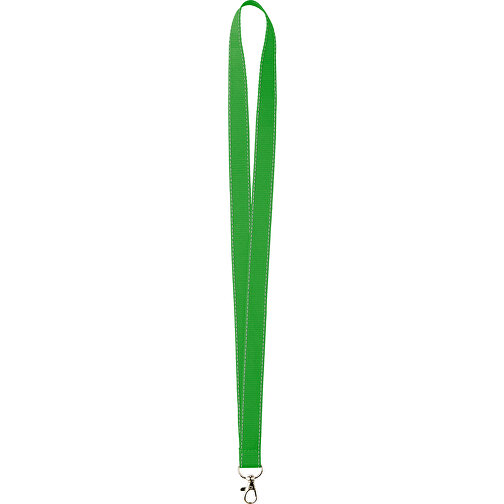 15 Mm Lanyard Mit Reflektierenden Fäden , grün, Polyester, 90,00cm x 1,50cm (Länge x Breite), Bild 1