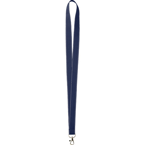 10 Mm Lanyard Mit Reflektierenden Fäden , navy blau, Polyester, 90,00cm x 1,00cm (Länge x Breite), Bild 1