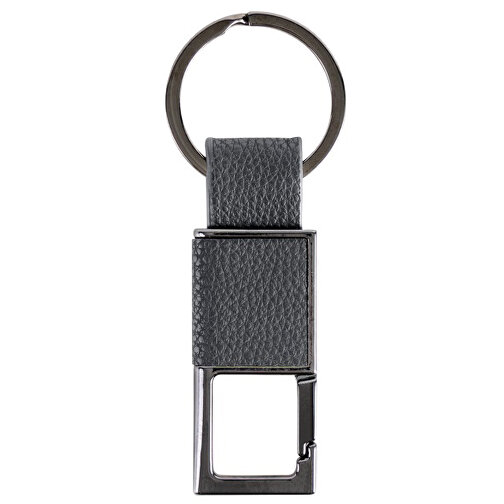 Schlüsselanhänger , schwarz, Lederähnliches Material, 7,00cm x 2,50cm (Länge x Breite), Bild 1