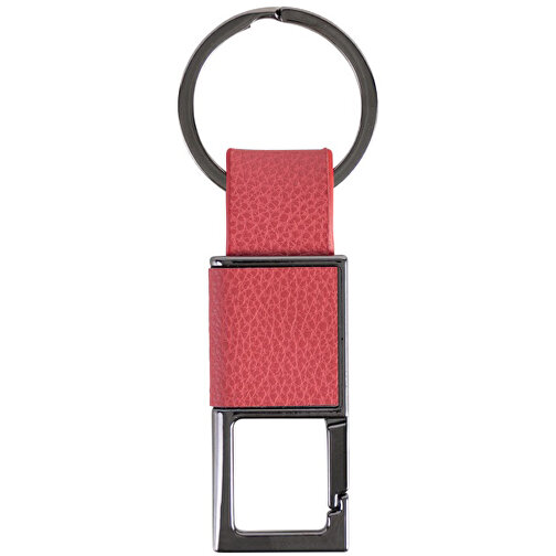 Schlüsselanhänger , rot, Lederähnliches Material, 7,00cm x 2,50cm (Länge x Breite), Bild 1