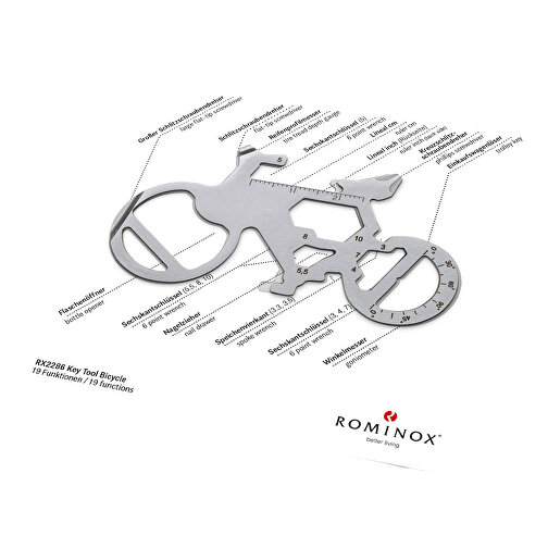 ROMINOX® Key Tool // Bicycle - 19 Functions (Fahrrad) , Edelstahl, 7,50cm x 0,23cm x 4,10cm (Länge x Höhe x Breite), Bild 2