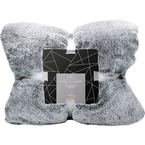 Luxury Decke Fur-Feeling - 150 X 200 Cm, 530 G/m² , anthrazit / hellgrau, 100 % Polyester, 39,00cm x 12,50cm x 32,00cm (Länge x Höhe x Breite), Bild 1