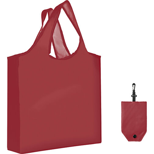 Full Color Faltbare Einkaufstasche Mit Hülle , bordeaux rot, Polyester, 12,00cm x 58,00cm x 39,00cm (Länge x Höhe x Breite), Bild 1