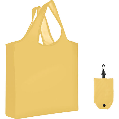 Full Color Faltbare Einkaufstasche Mit Hülle , gelb, Polyester, 12,00cm x 58,00cm x 39,00cm (Länge x Höhe x Breite), Bild 1