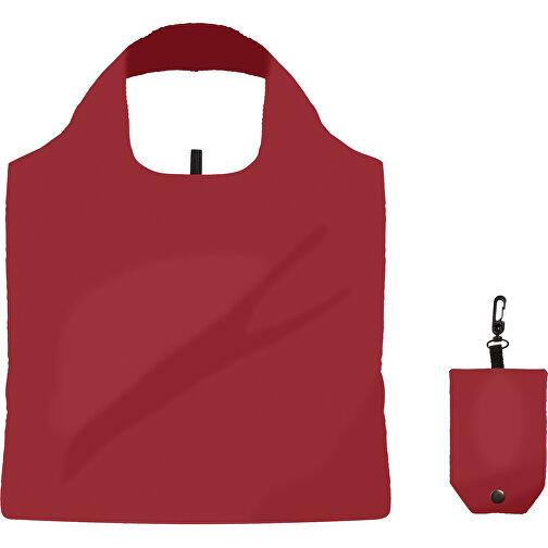 Full Color Faltbare Einkaufstasche Mit Hülle , bordeaux rot, Polyester, 50,00cm x 39,00cm (Höhe x Breite), Bild 1