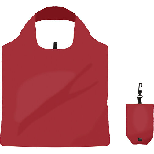 Full Color Faltbare Einkaufstasche Mit Hülle , dunkelrot, Polyester, 50,00cm x 39,00cm (Höhe x Breite), Bild 1