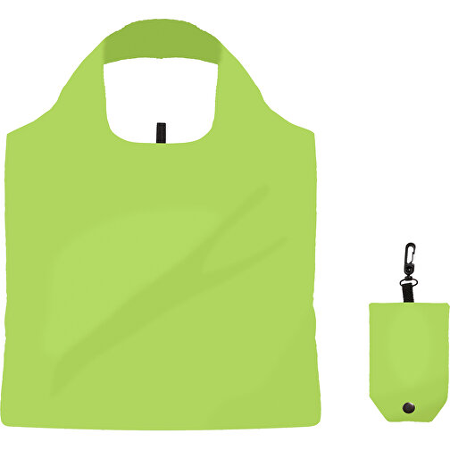 Full Color Faltbare Einkaufstasche Mit Hülle , limonengrün, Polyester, 50,00cm x 39,00cm (Höhe x Breite), Bild 1