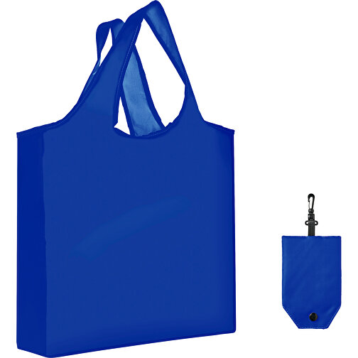 Full Color Faltbare Einkaufstasche Mit Hülle , blau, Polyester, 12,00cm x 58,00cm x 39,00cm (Länge x Höhe x Breite), Bild 1