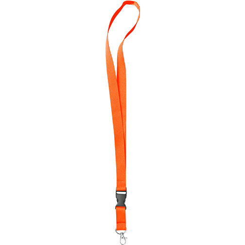 25 Mm Sicherheits Lanyard , orange, Polyester, 92,00cm x 2,50cm (Länge x Breite), Bild 1