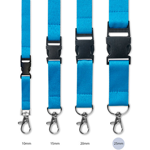 25 Mm Sicherheits Lanyard , blau, Polyester, 92,00cm x 2,50cm (Länge x Breite), Bild 3