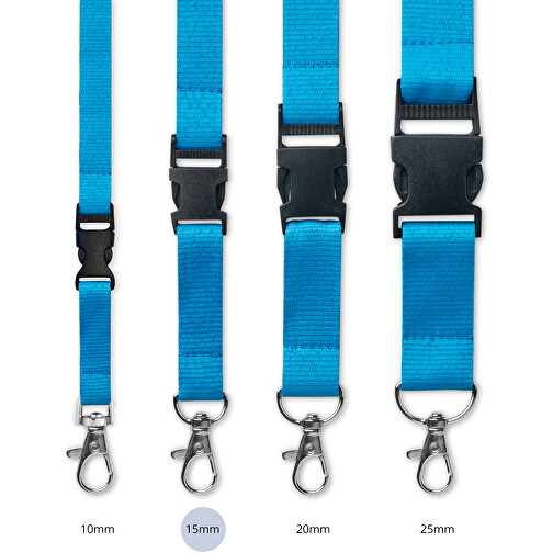 15 Mm Sicherheits Lanyard , dunkelblau, Polyester, 92,00cm x 1,50cm (Länge x Breite), Bild 3