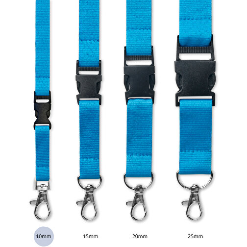 10 Mm Sicherheits Lanyard , blau, Polyester, 92,00cm x 1,00cm (Länge x Breite), Bild 3