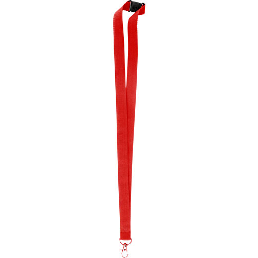 25 Mm Sicherheits Lanyard , rot, Polyester, 90,00cm x 2,50cm (Länge x Breite), Bild 2
