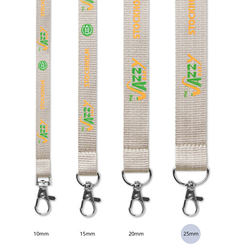 25 Mm Lanyard , weiß, Polyester, 90,00cm x 2,50cm (Länge x Breite), Bild 2