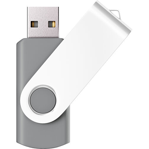 USB-Stick SWING Color 2.0 2 GB , Promo Effects MB , silber / weiß MB , 2 GB , Kunststoff/ Aluminium MB , 5,70cm x 1,00cm x 1,90cm (Länge x Höhe x Breite), Bild 1
