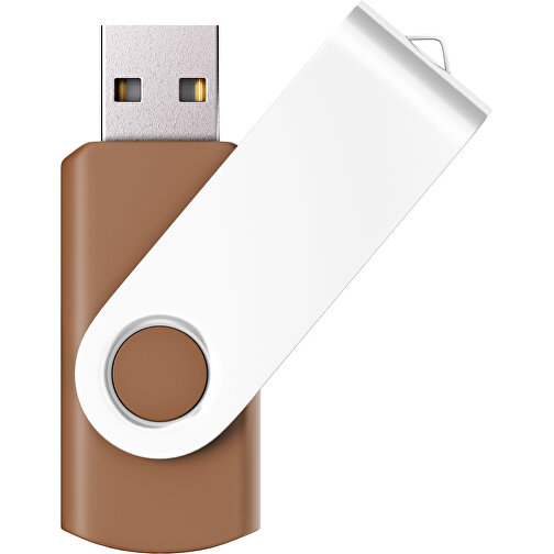USB-Stick SWING Color 2.0 2 GB , Promo Effects MB , braun / weiss MB , 2 GB , Kunststoff/ Aluminium MB , 5,70cm x 1,00cm x 1,90cm (Länge x Höhe x Breite), Bild 1
